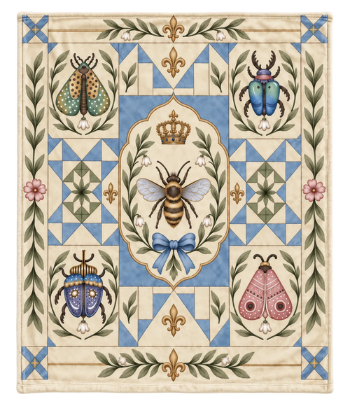 Cobijita Premium ilustrada a mano · Naturaleza · 90×75 cm (Colección Realeza)