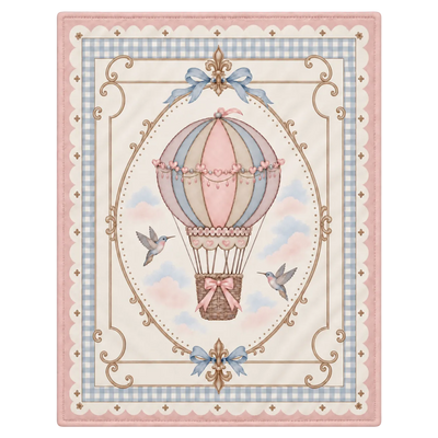 NUEVA COLECCIÓN REALEZA - Cobijita Premium Ilustrada a mano para bebé - Globos (90x75cm)