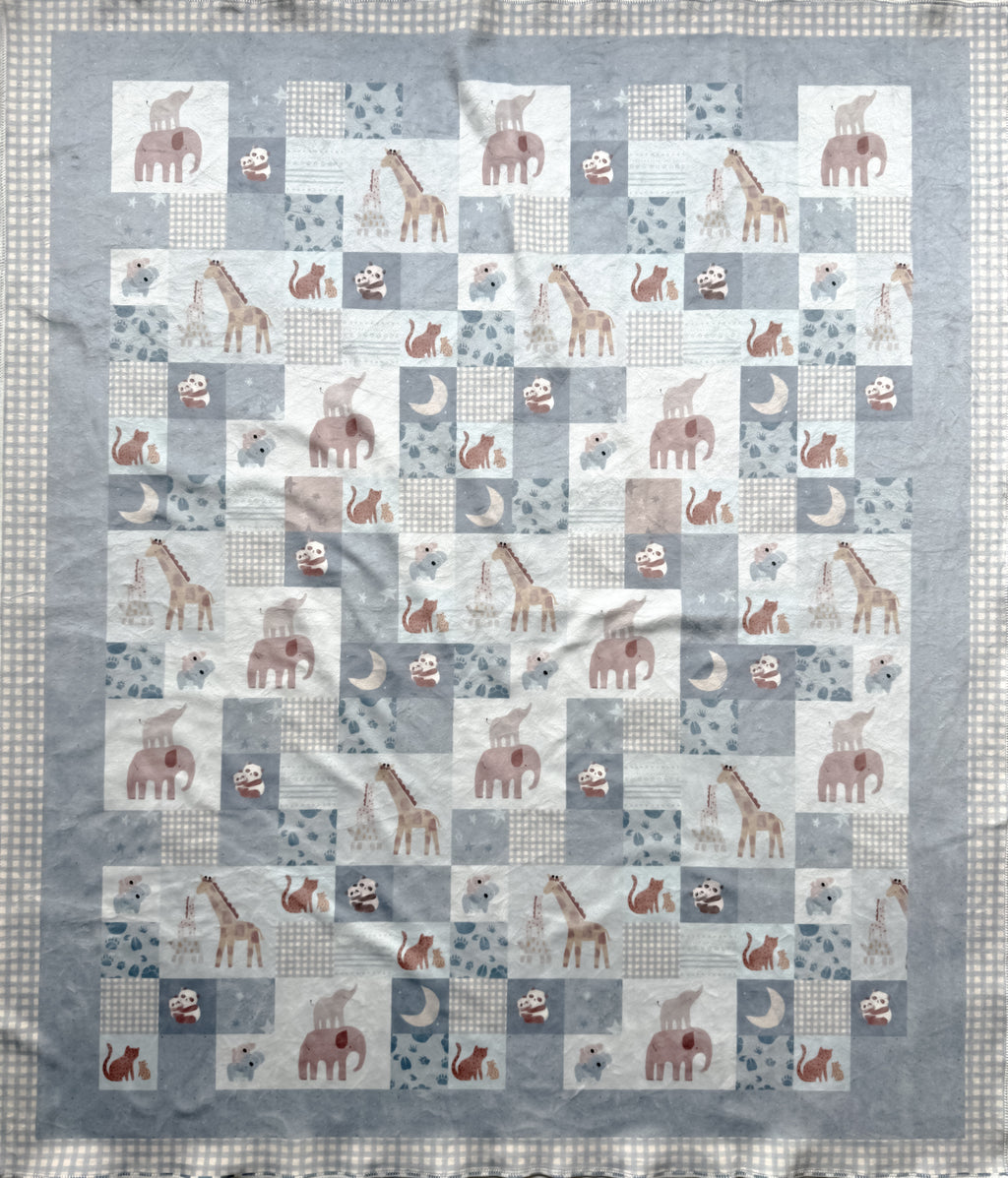 Manta para bebé  - Animalitos Azul (90x75cm)