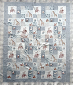 Manta para bebé  - Animalitos Azul (90x75cm)